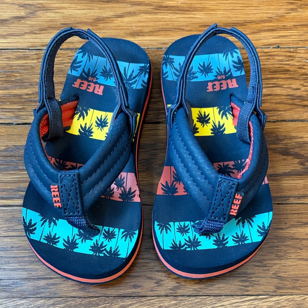 Reef Ahi Toddler Boy’s Sandals, size 5/6c, Navy Blue